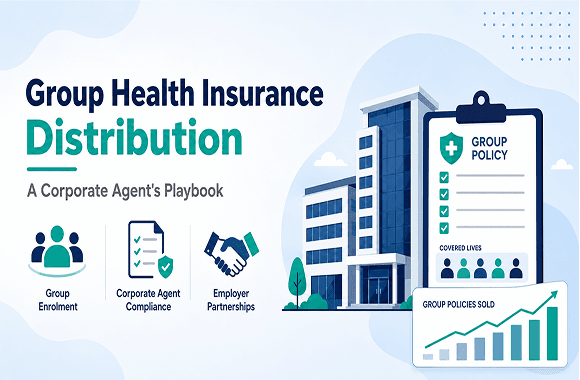 Group Health Insurance Distribution: A Corporate Agent's Playbook. Cover image